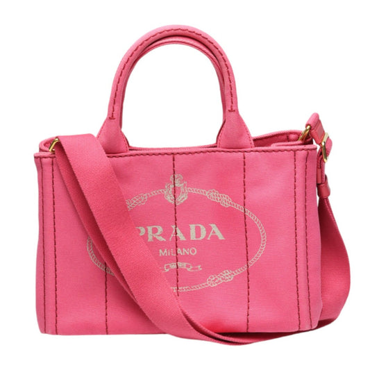 PRADA Tote Bag 1BG439 denim Fusha pink 2 way bag Canapa Women Used