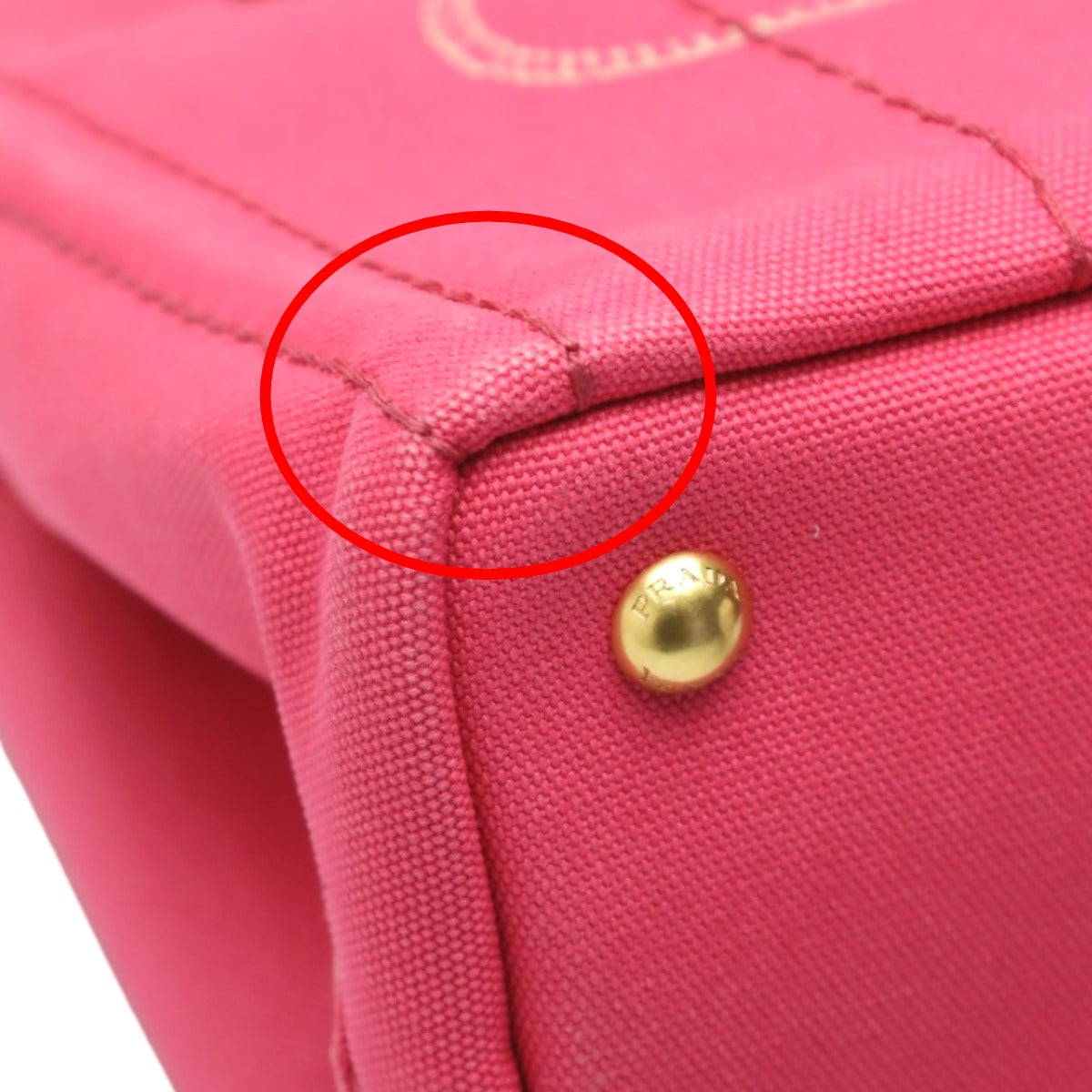 PRADA Tote Bag B2439G Cotton denim pink Tote Bag canvas Canapa Women Used