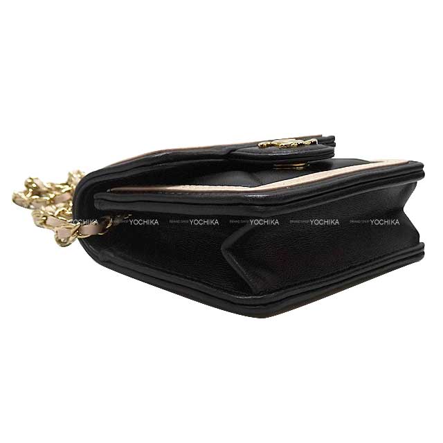 2023 AW CHANEL Shoulder bag Mini Matelasse Chain Clutch Black/Beige Lambskin Gold HW AP3560[EXCELLENT][]