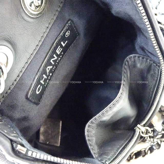 [] 2012 Metiers d'Art Collection CHANEL Backpack/daypack/Ruck sack Matelasse COCO mark Double pocket Bakcpack Noir (Black) Lambskin Antipue Matte silver HW A65835[LIKE NEW][]