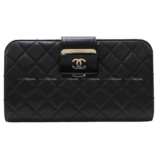 [] CHANEL Clutch bag Matelasse Coco Mark Noir (Black)/Bordeaux Lambskin Gold HW[LIKE NEW][]