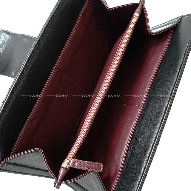 [] CHANEL Clutch bag Matelasse Coco Mark Noir (Black)/Bordeaux Lambskin Gold HW[LIKE NEW][]