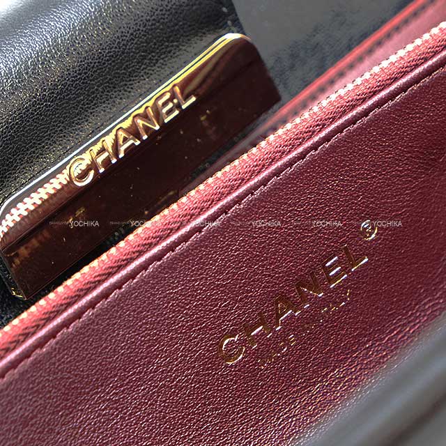 [] CHANEL Clutch bag Matelasse Coco Mark Noir (Black)/Bordeaux Lambskin Gold HW[LIKE NEW][]