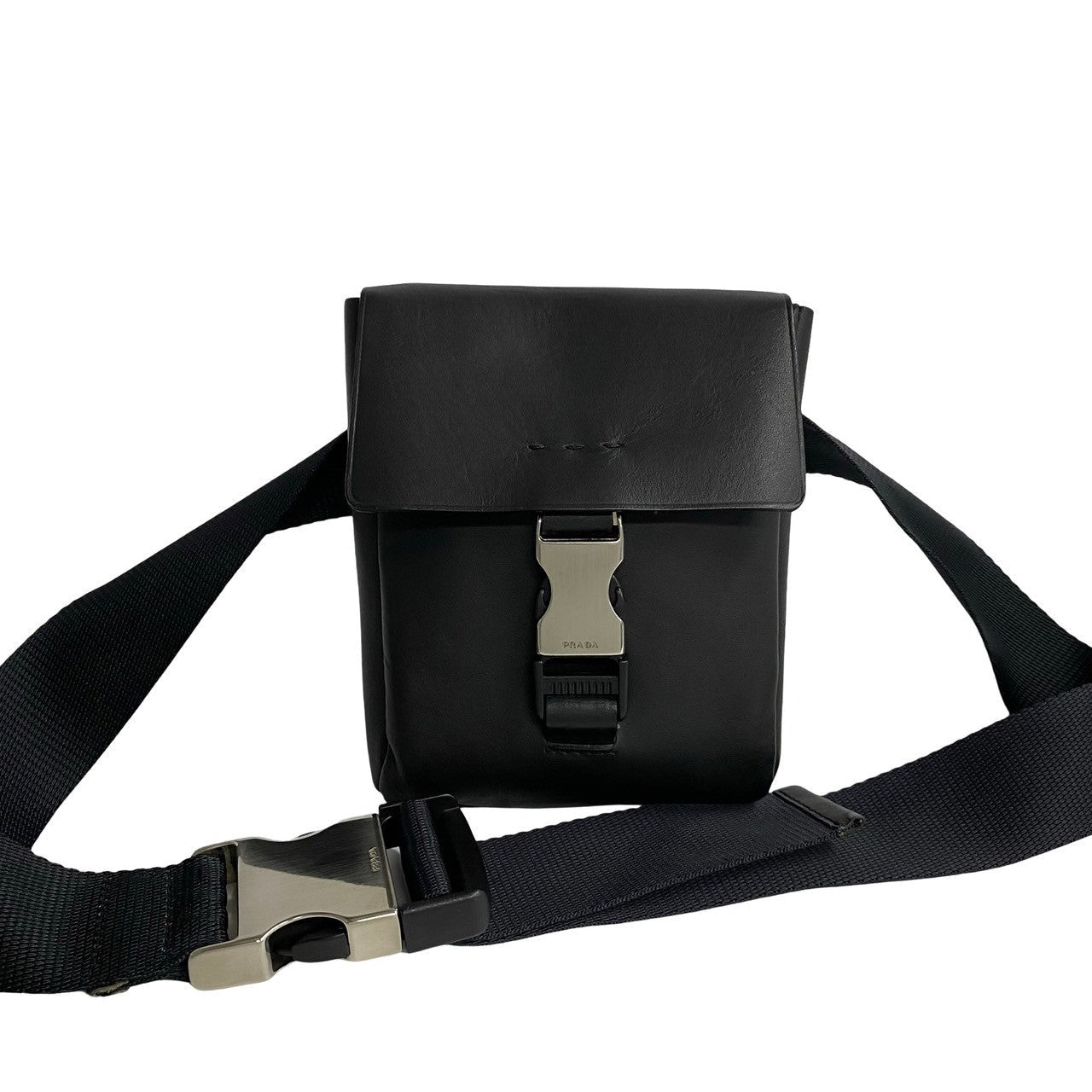 PRADA Shoulder Bag leather black