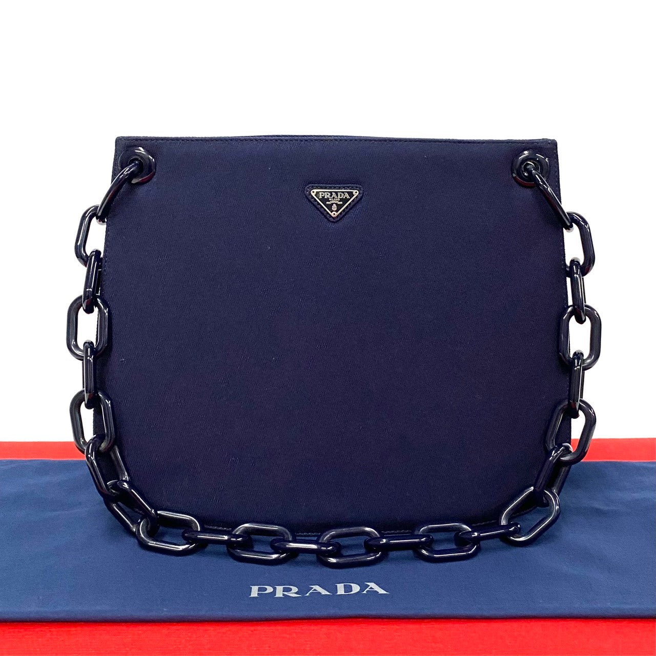 PRADA Shoulder Bag Jersey Navy