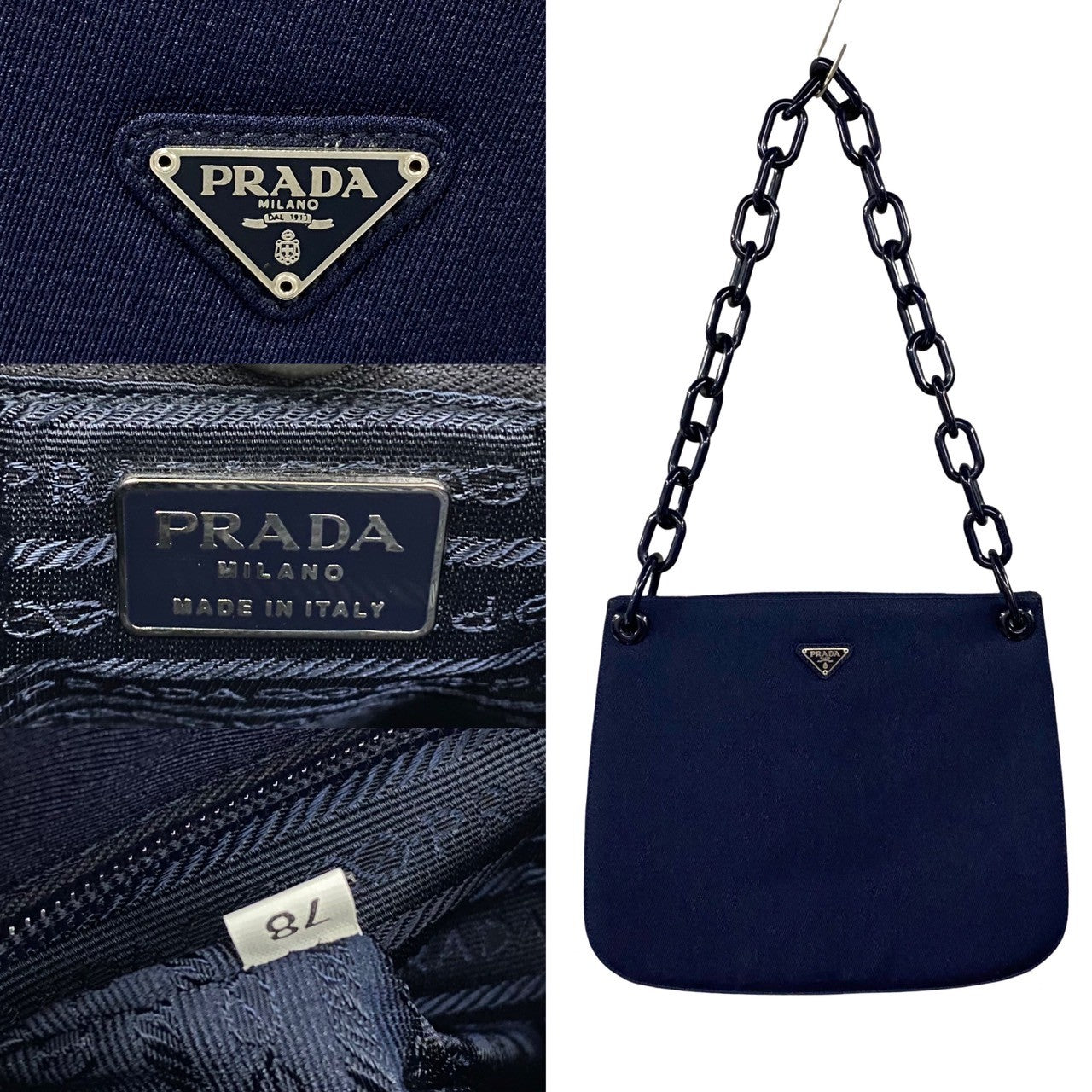 PRADA Shoulder Bag Jersey Navy