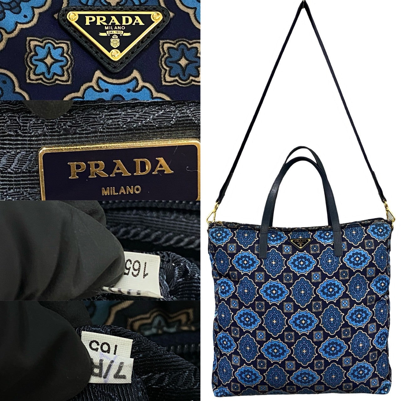 PRADA Shoulder Bag Nylon Navy