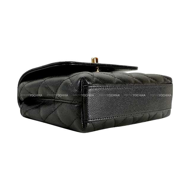 CHANEL Clutch bag Coco Handle Mini Chain Noir (Black) Graind Calf(Caviarskin) Champagne Gold HW AP4244[BRAND NEW][]