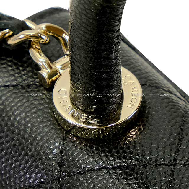 CHANEL Clutch bag Coco Handle Mini Chain Noir (Black) Graind Calf(Caviarskin) Champagne Gold HW AP4244[BRAND NEW][]