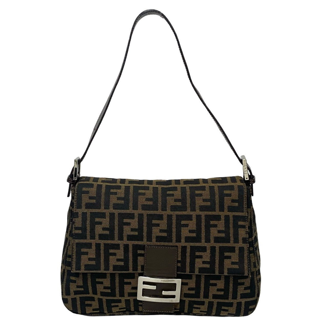 FENDI Shoulder Bag canvas black Mamma Bucket