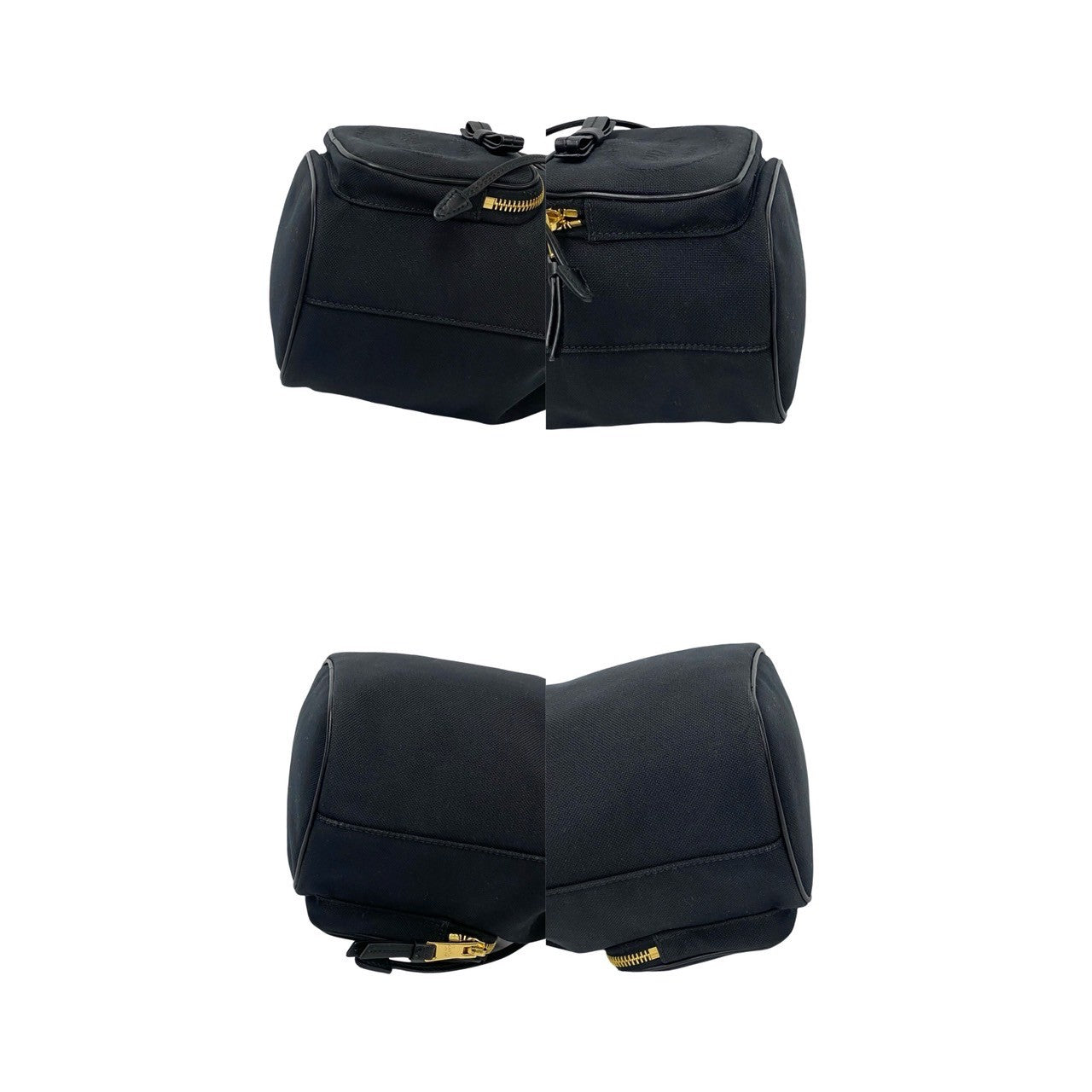 PRADA Shoulder Bag leather black duet