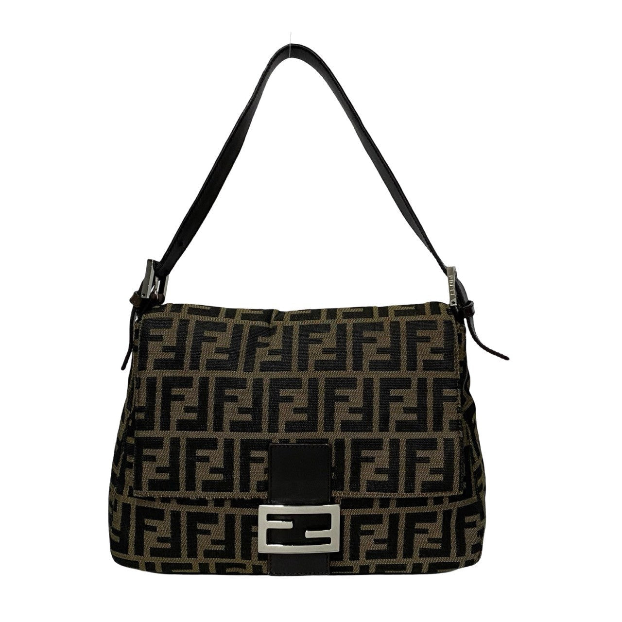 FENDI Shoulder Bag canvas Brown Mamma Bucket