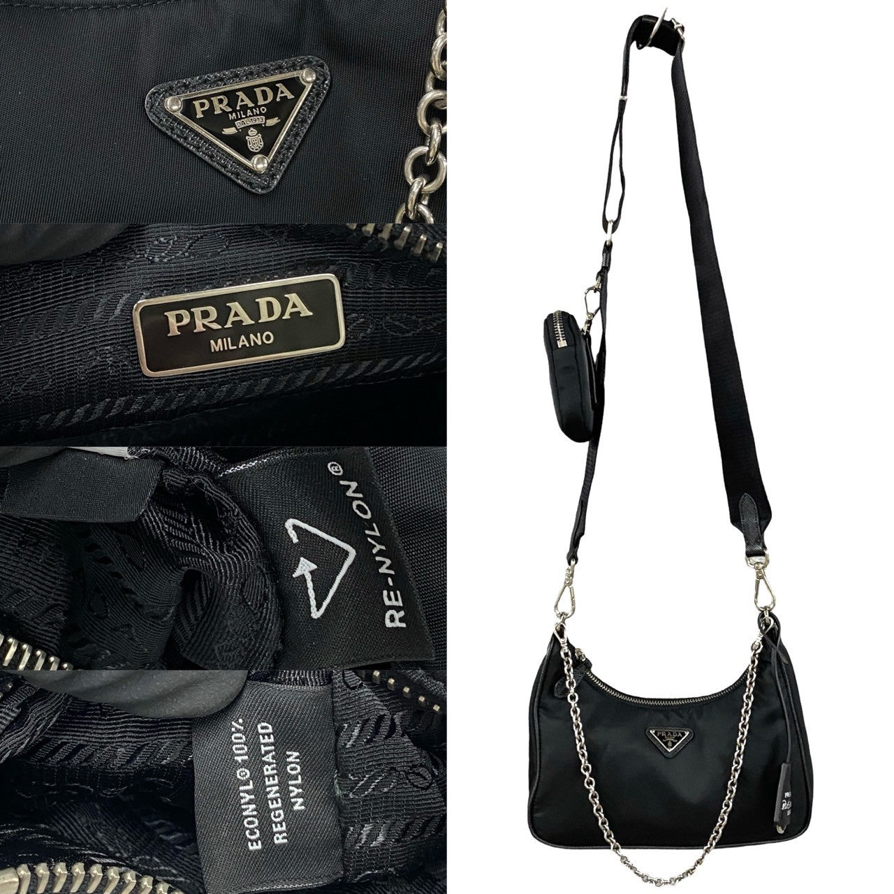 PRADA Shoulder Bag Nylon black Re-Edition 2005