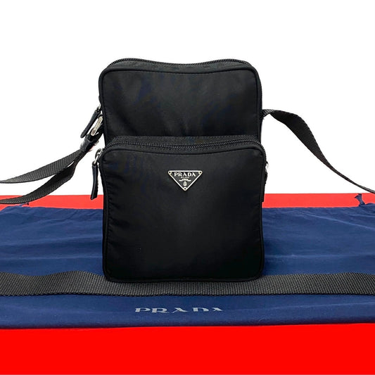 PRADA Shoulder Bag leather black