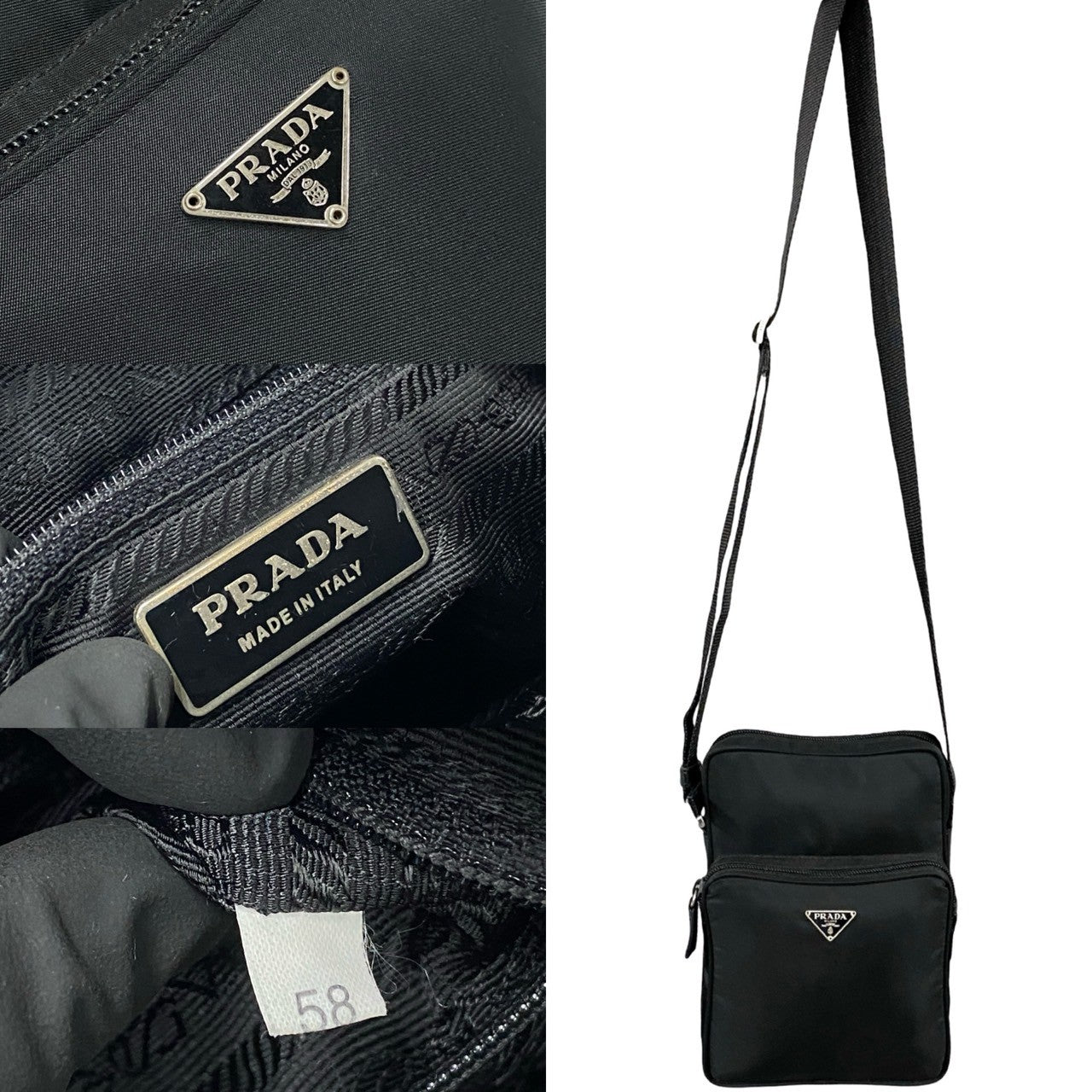 PRADA Shoulder Bag leather black