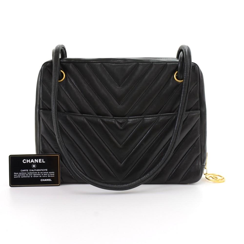 Chevron Quilted Leather Shoulder Bag