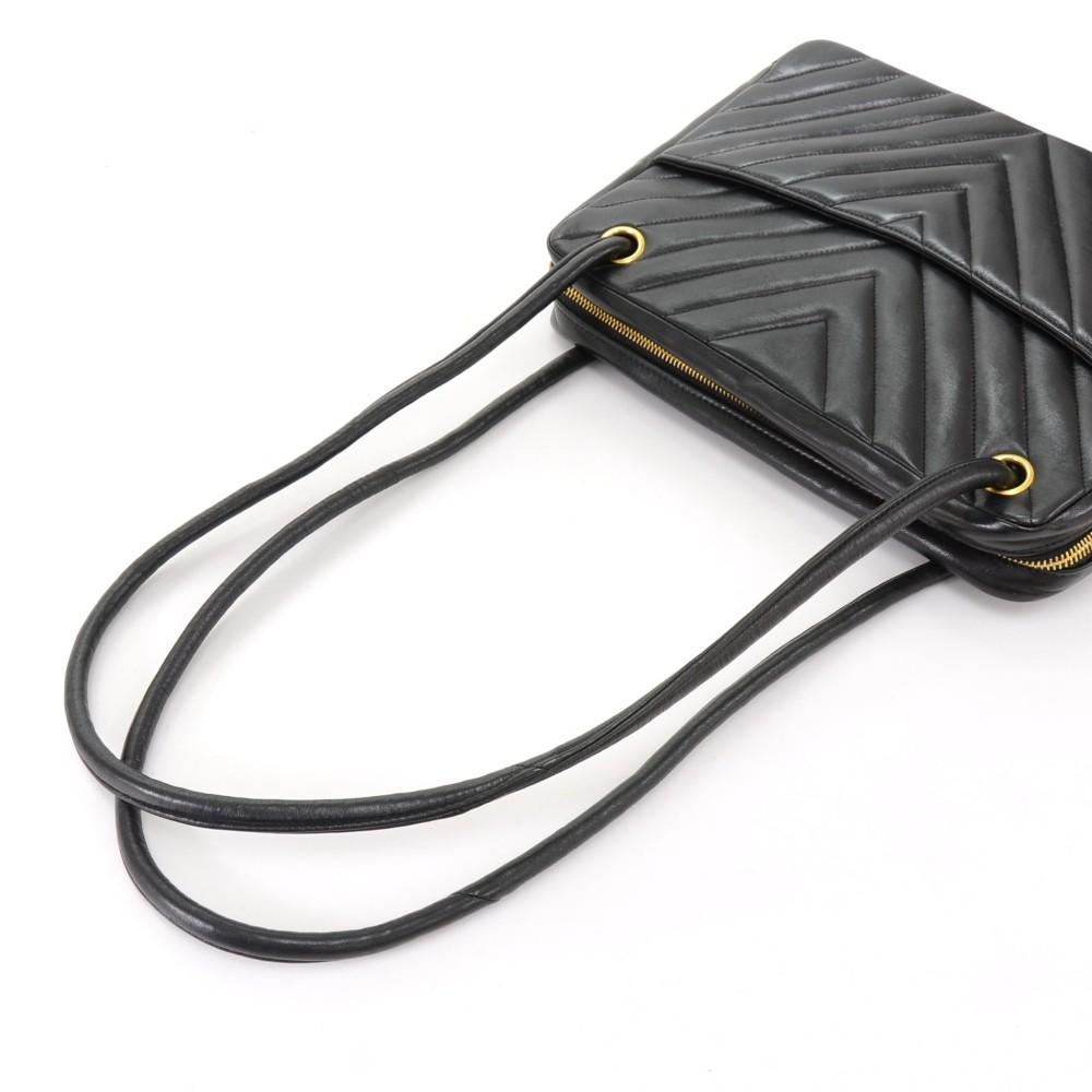 Chevron Quilted Leather Shoulder Bag