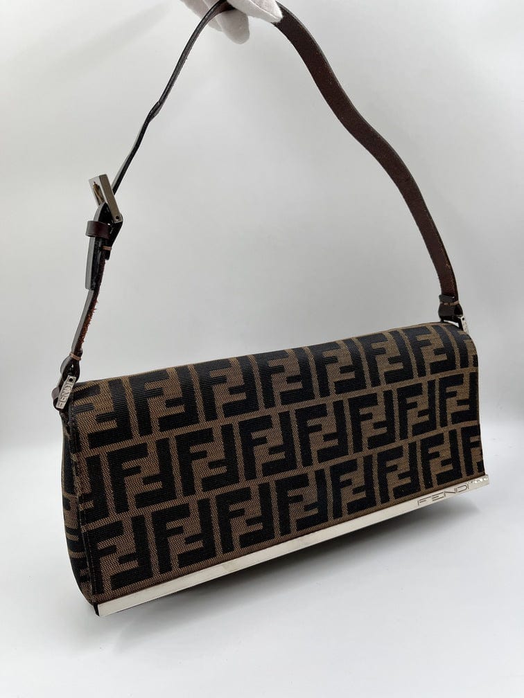 Vintage Fendi Shoulder Bag in Zucca Monogram Canvas