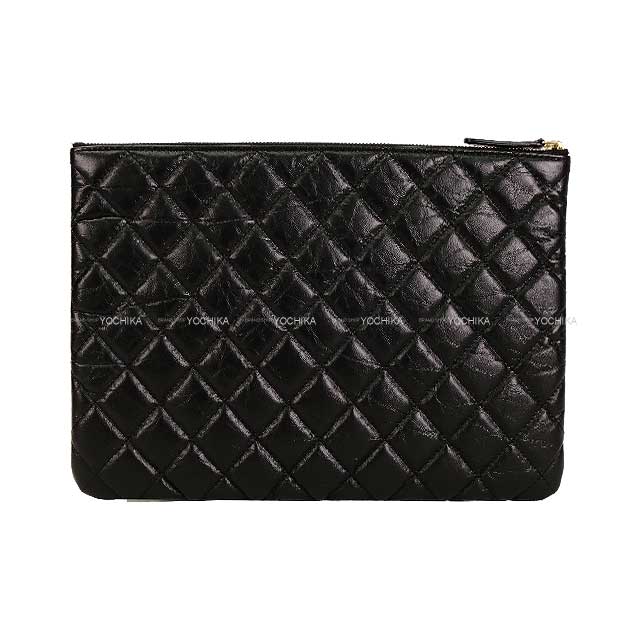 2017AW Pre CHANEL Clutch bag Pouch lucky Charm 2.55 Matelasse ZIP Noir (Black)/Bordeaux Aged calfskin Antique Silver HW A81036[EXCELLENT][]