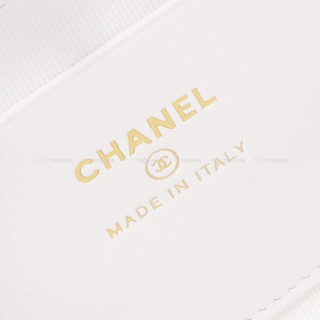CHANEL Clutch bag Matelasse Coco mark Classic Chain Blanc (White) Graind Calf(Caviarskin) Champagne Gold HW AP4423[ALMOST NEW][]