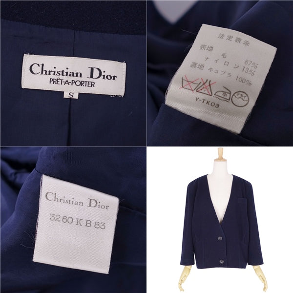 Vint Christian Dior Jacket Christian Dior Jacket  Country Jacket Wool Out  S Navysic NODEST