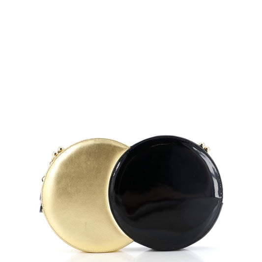 Kisslock Double Circle Clutch Lambskin with Patent