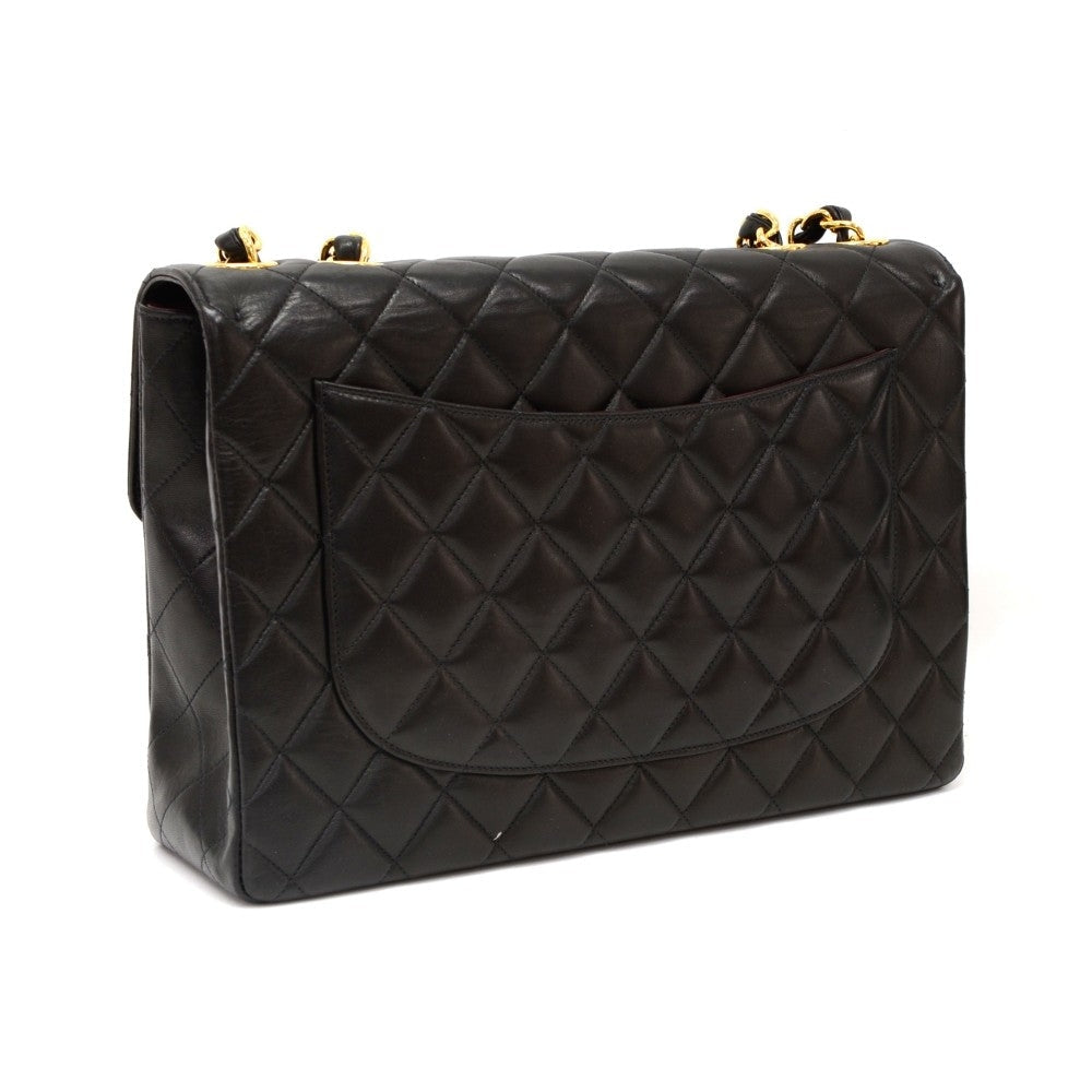 Jumbo Quilted Lambskin Leather Shoulder Bag