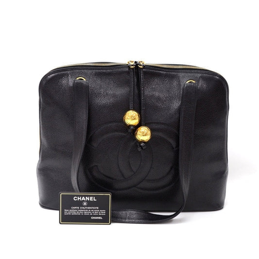 Quilted Caviar Leather Shoulder Bag