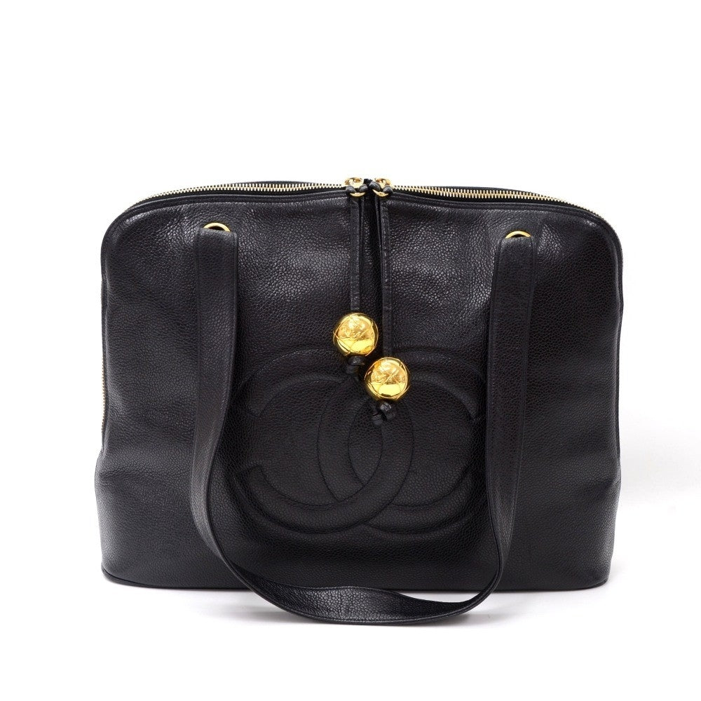 Quilted Caviar Leather Shoulder Bag