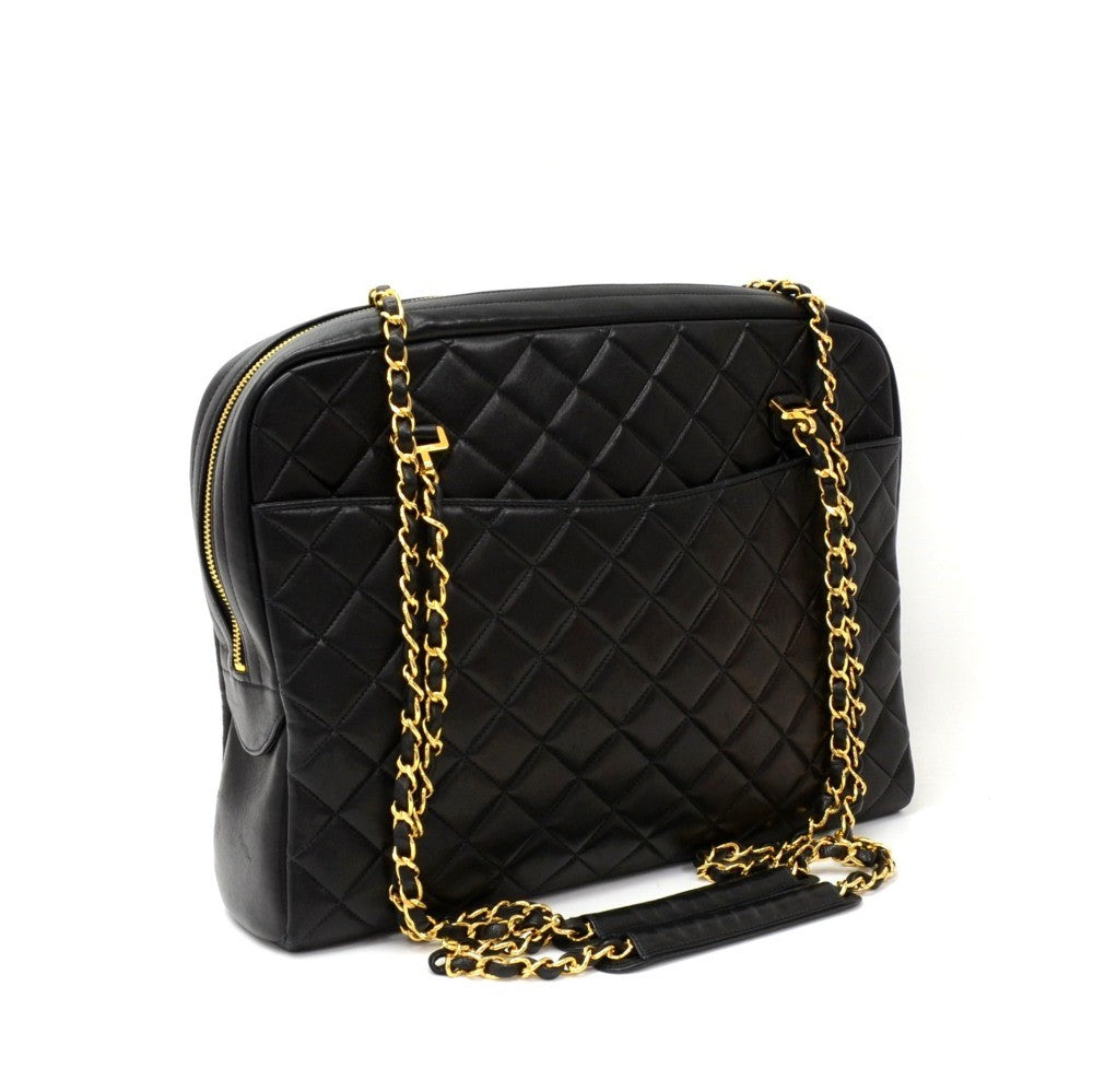 Quilted Lambskin Leather Shoulder Bag