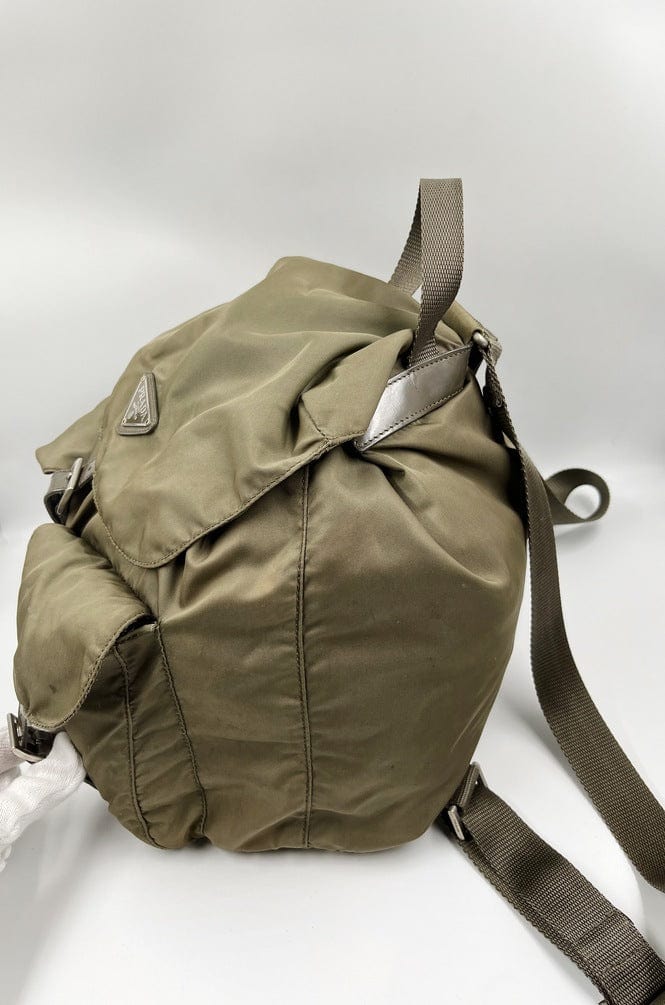 Prada Olive Nylon Backpack