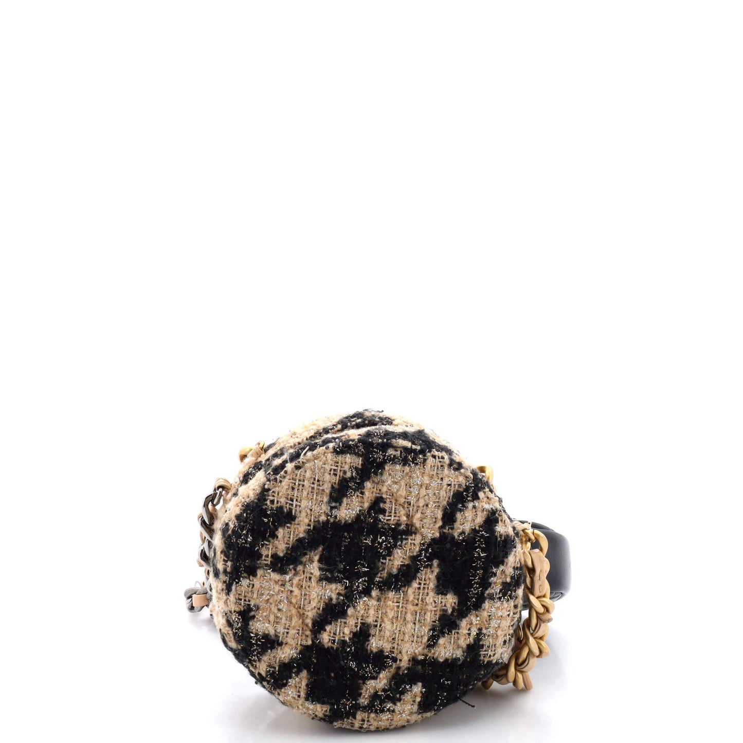 19 Round Clutch with Chain and Coin Purse Quilted Tweed and Lambskin