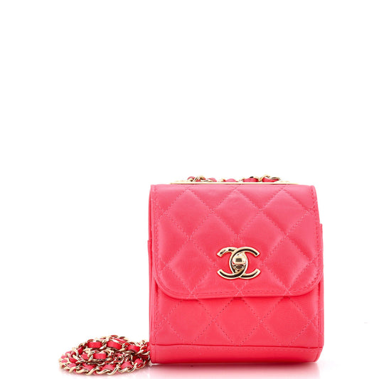 Trendy CC Clutch with Chain Quilted Lambskin Small