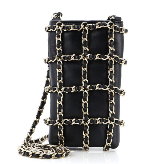 Tech Me Out Clutch With Chain Lambskin