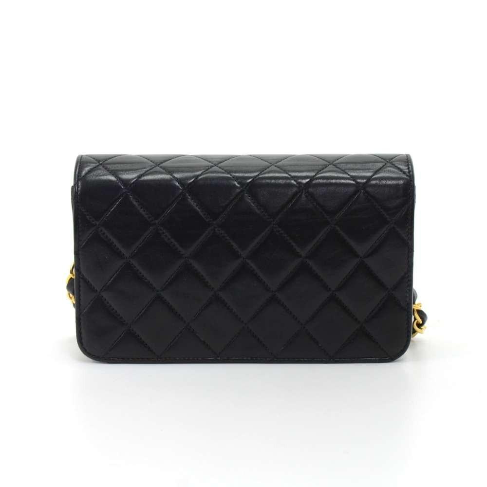 Mini Single Flap Quilted Lambskin Leather Shoulder Bag