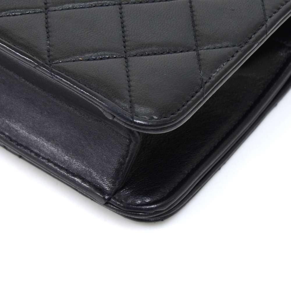 Mini Single Flap Quilted Lambskin Leather Shoulder Bag