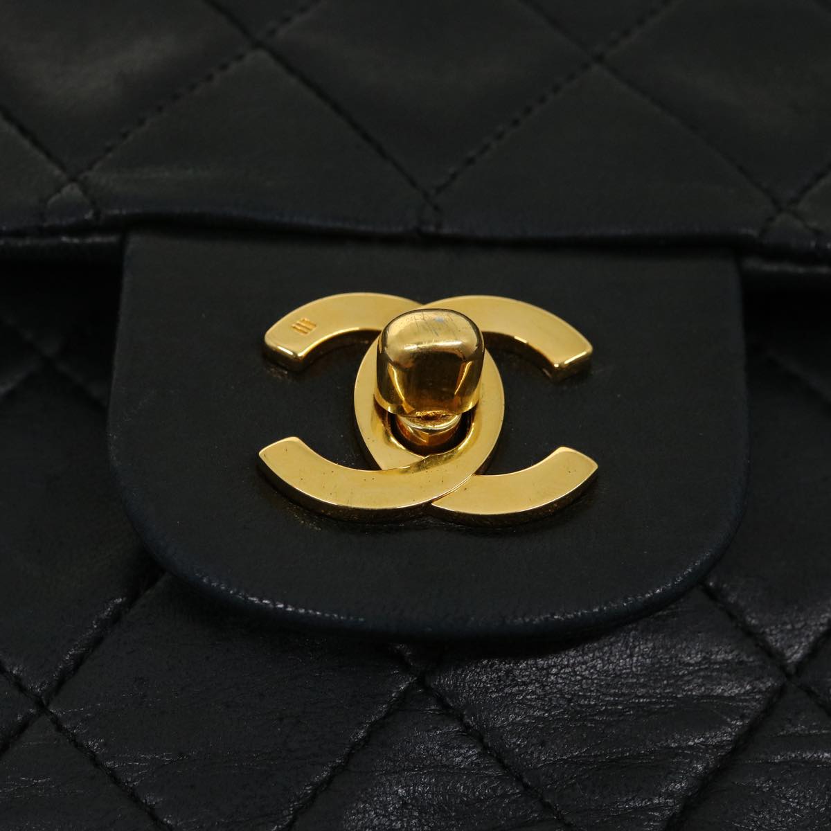 CHANEL Classic Matelasse 25 Chain Flap Shoulder Bag Lamb Skin Black Auth 29592A