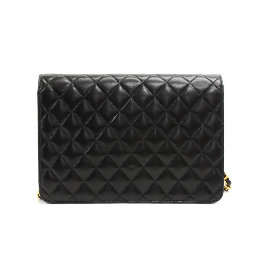 Classic Quilted Lambskin Leather Half Flap Shoulder Bag