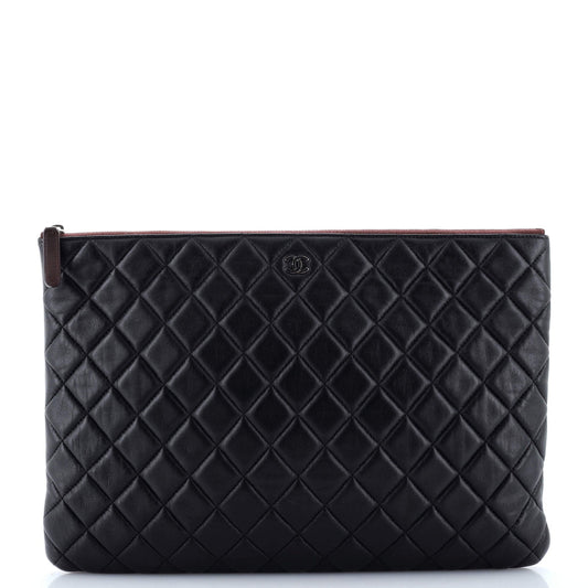 O Case Clutch Quilted Lambskin Large