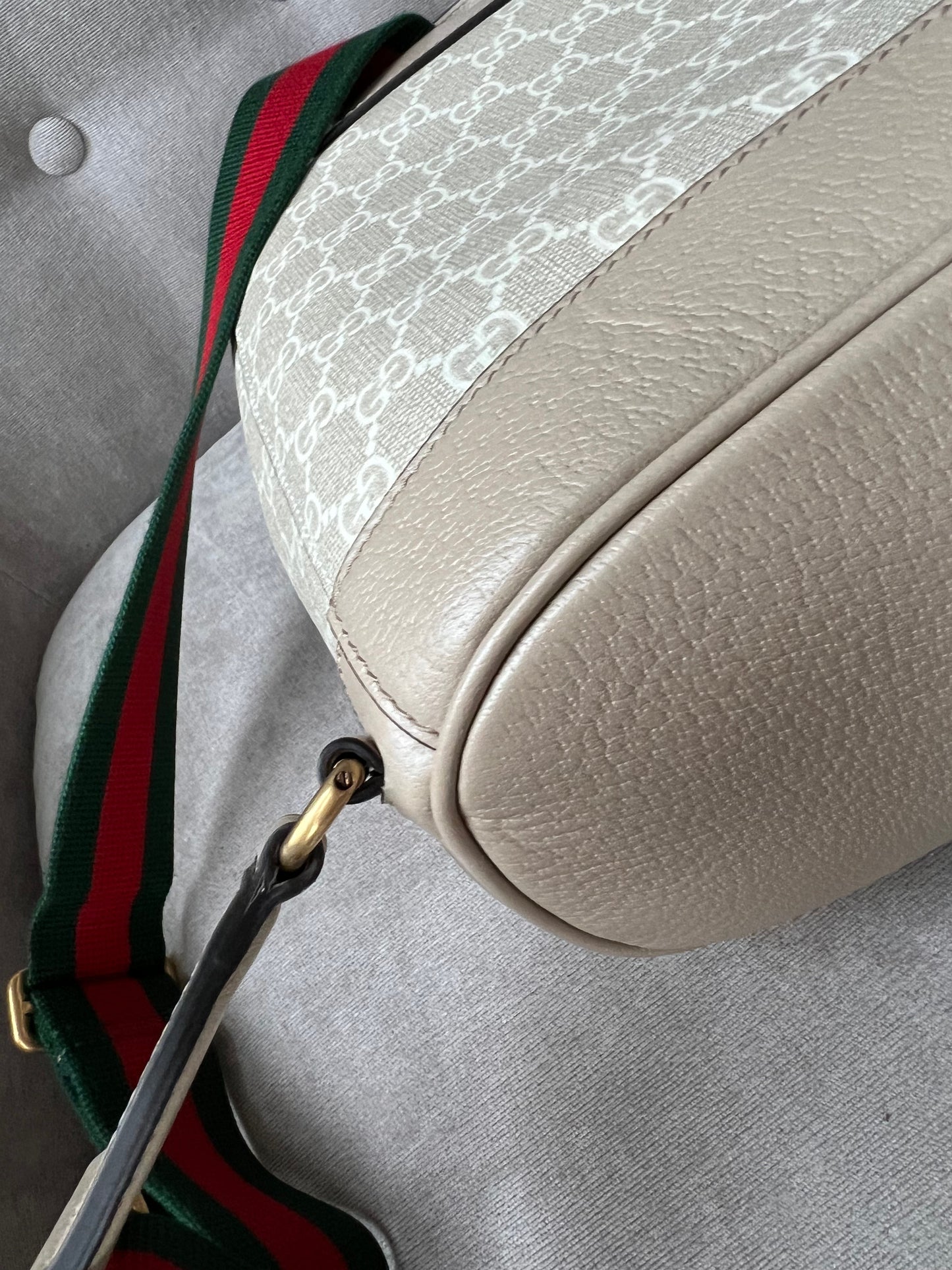 Gucci Beige and White Supreme Canvas Backpack