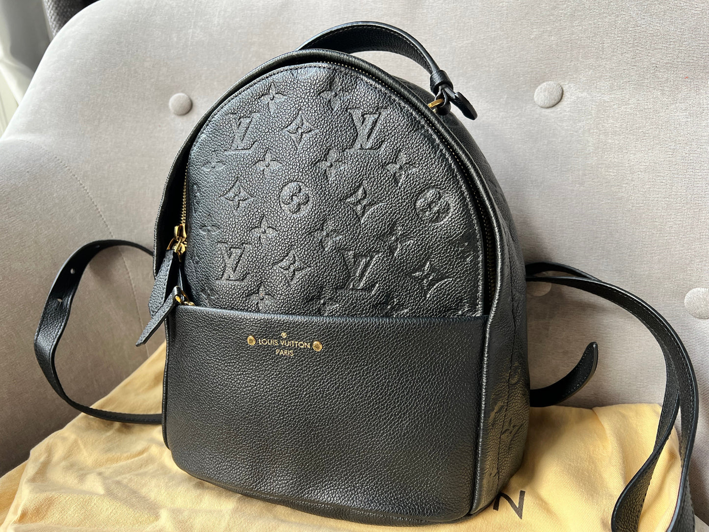 Louis Vuitton Sarbonne Backpack Black Empreinte