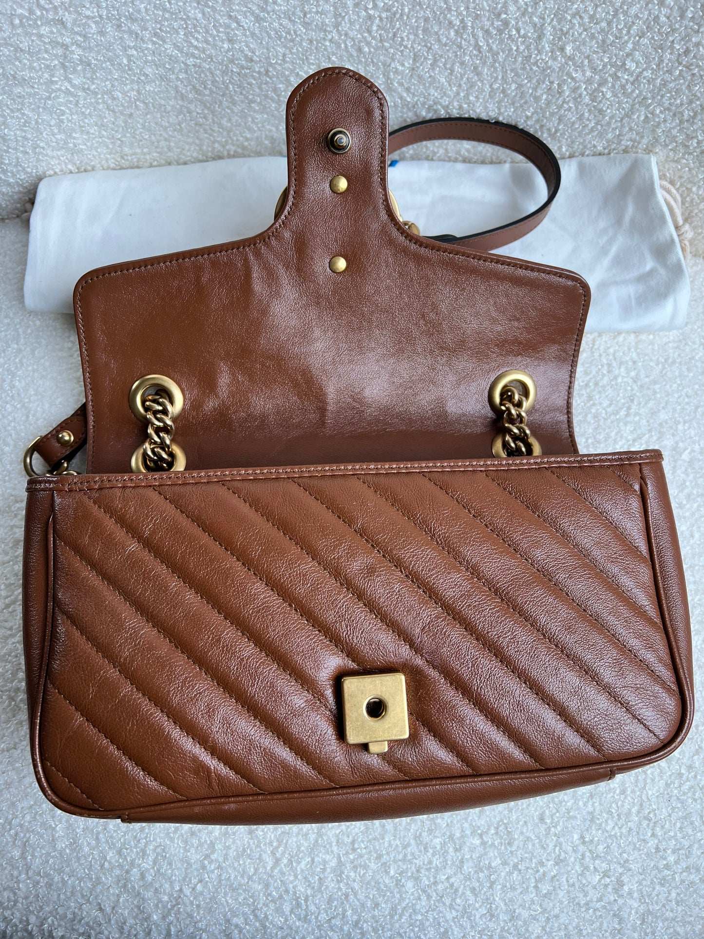 Gucci GG Brown Marmont Small Shoulder Bag