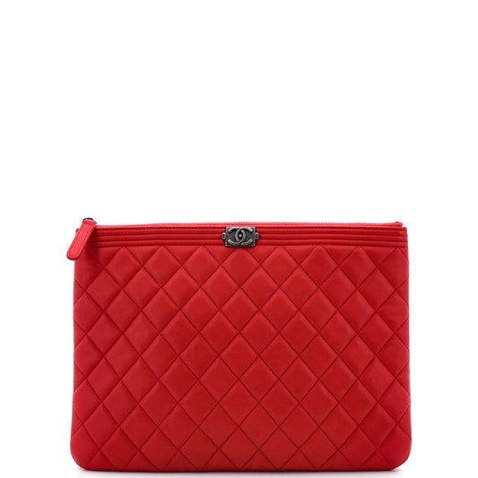 Boy O Case Clutch Quilted Lambskin Medium
