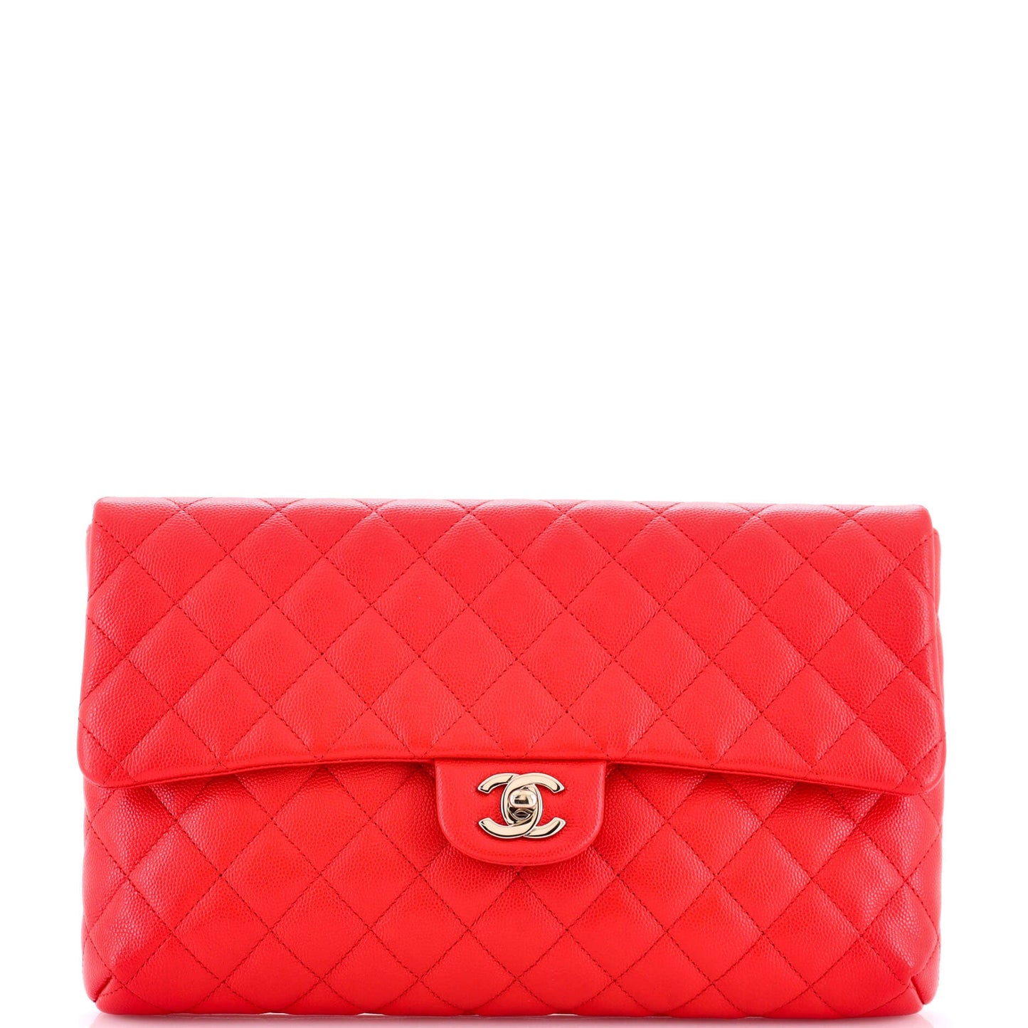 Classic Flap Clutch Quilted Caviar