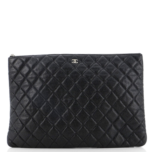O Case Clutch Quilted Caviar Large