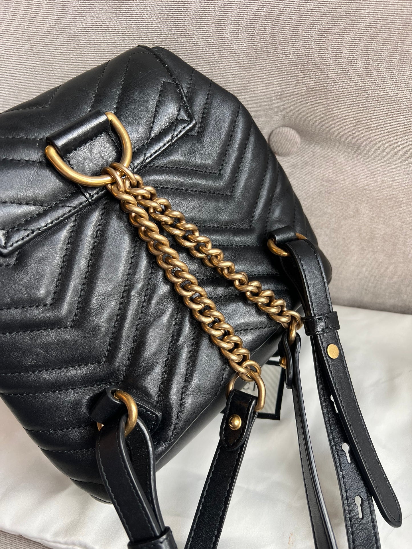 Gucci GG Black Mini Marmont Backpack