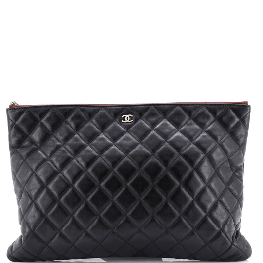 O Case Clutch Quilted Lambskin Large