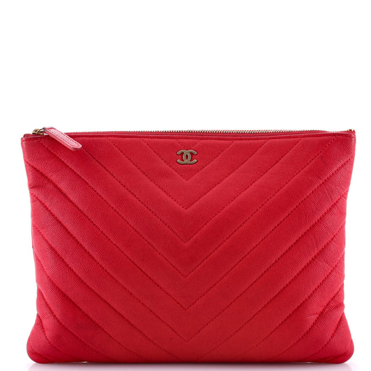 Paris-Athens O Case Clutch Chevron Caviar Medium