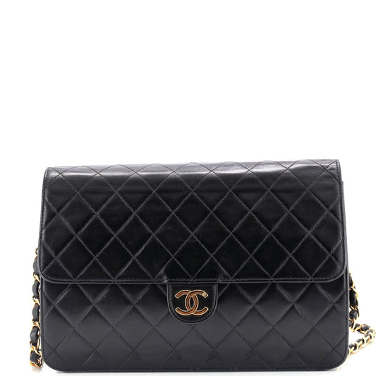 Vintage Clutch with Chain Quilted Leather Medium