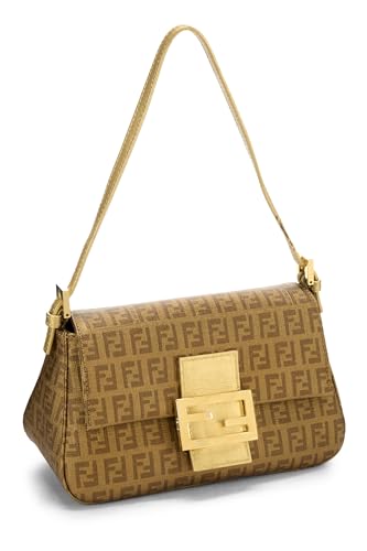 Fendi,  Gold Coated Canvas Zucchino Mama Mini, Gold